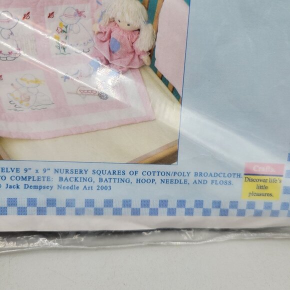 Jack Dempsey Needle Art Nursery Quilt Squares 9" Girls Pattern #21 Two Packs - Picture 5 of 8